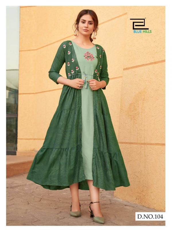 Blue Hills Festive Style 1 Rayon Fancy Kurti With Shrug Collection 